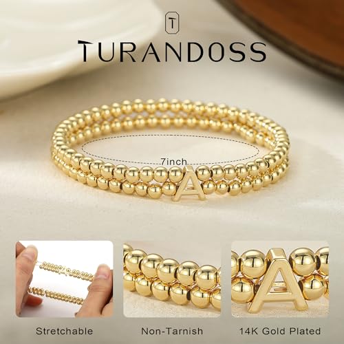 Turandoss Initial Bracelets for Women Letter A Charm Stretch Bracelet by Turandoss - Used condition - Image 5
