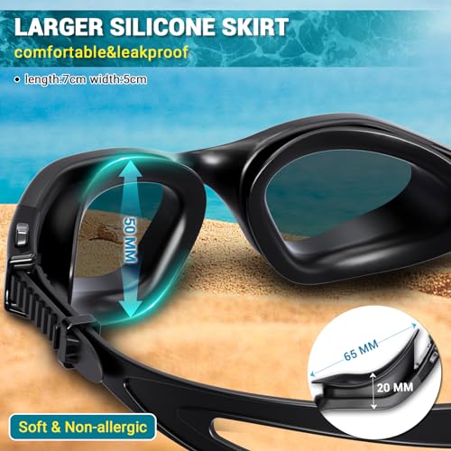 Winline Gafas de natación Antiniebla Protección UV Anti Leak visión Clara, Gafas natación polarizadas/sin-polarizadas para Hombres Mujeres Adultos y Adolescentes - imagen 4