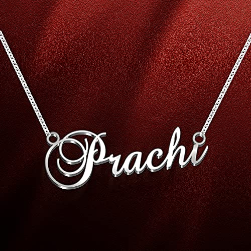 Image of Prachi Cursive Gold & Silver Name Pendant Necklace, Best Jewelry Gift for Girls.