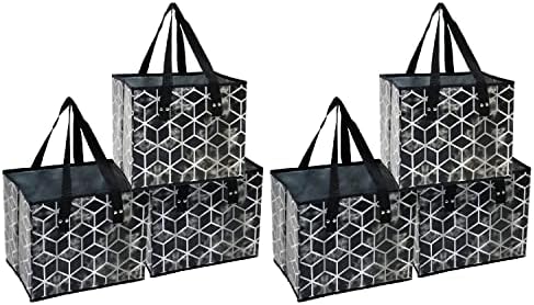 Planet E Reusable Foldable Grocery Bags with Reinforced Bottoms (Pack of 3)