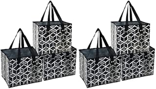 Planet E Reusable Foldable Grocery Bags with Reinforced Bottoms (Pack of 3)