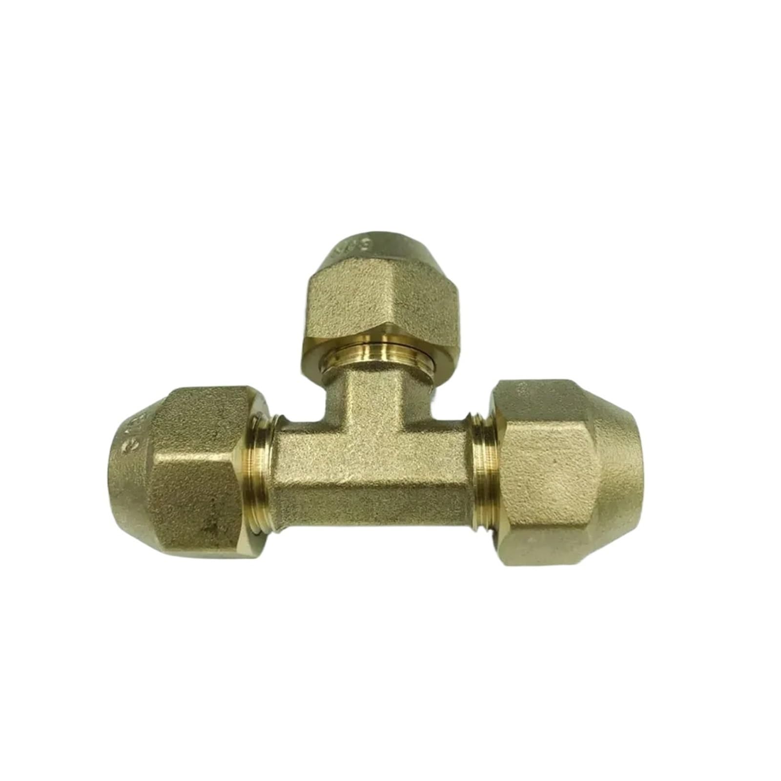 Fit 1/4" 3/8" 1/2" 3/4" Tube SAE-Standard Flare Connector Brass Tee 3 Ways Pipe Fitting Connector Adapeter for Air Conditioner(with Nut,9.52MM 3L8 INCH_TEE)
