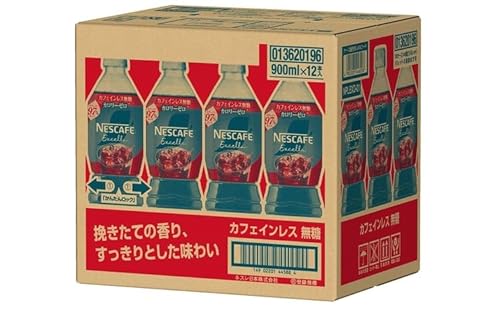 [定期便/5ヶ月] ネスカフェ エクセラ ボトルコーヒー カフェインレス 無糖 (900ml×12本)×5回|珈琲 アイスコーヒー ペットボトル ケース カフェ ギフト ネスレ [2150]