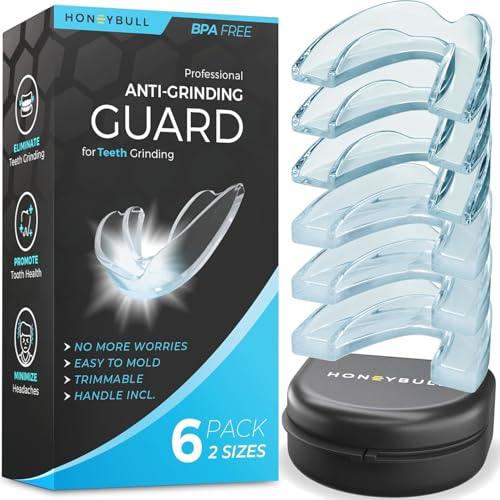 HONEYBULL Anti Grinding Guard Set Comfortable Custom Mouth Guard for Nighttime Teeth Grinding (Mix 6.0 Count)