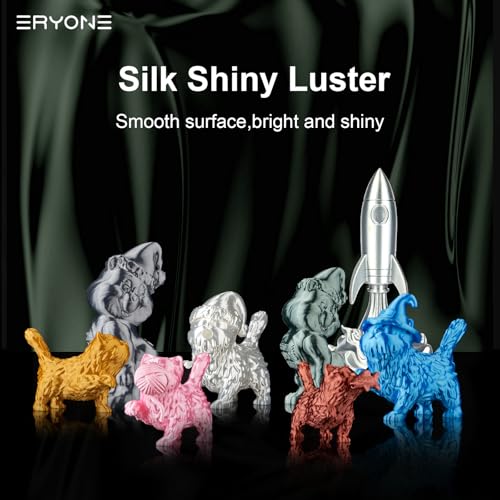 Image of ERYONE Silk PLA Filament for 3D Printer 1.75mm + /- 0.03mm, 2KG Cardboard Spool, Silk Silver