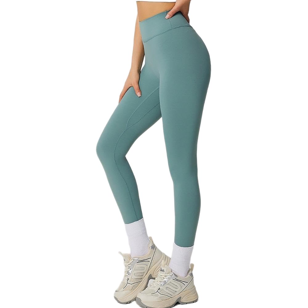 DYRBF - Leggings da donna a vita alta, per yoga, controllo della pancia, in tinta unita, traspiranti, ad alta elasticità, per allenamento, palestra, ciclismo