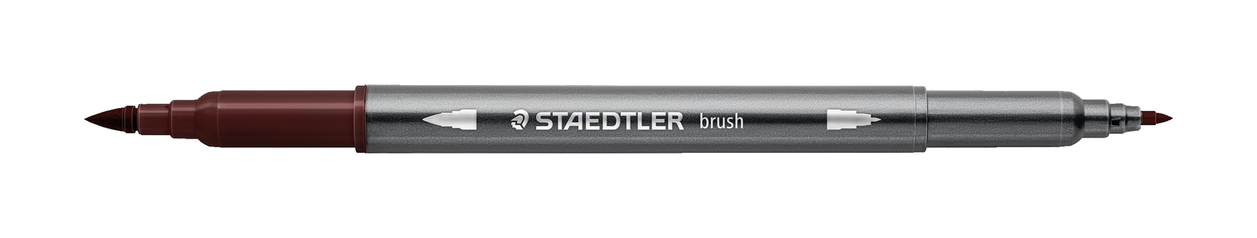 STAEDTLER Watercolour Design Journey 3001-75 Double Fibre Tip Pens Chocolate Brown Fine Tip and Flexible Brush Tip Water-soluble 10 Chocolate Brown Felt Tip Pens