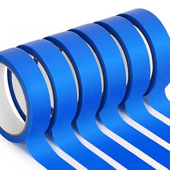 HongWay Blue Painters Tape, 1 Inch Wide, 6 Rolls