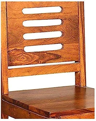 Image of Solid Sheesham Wood Set of Two Dining Chairs for Dining Room | Study Room | Office | Guest Room | Finish Color - Natural Finish |