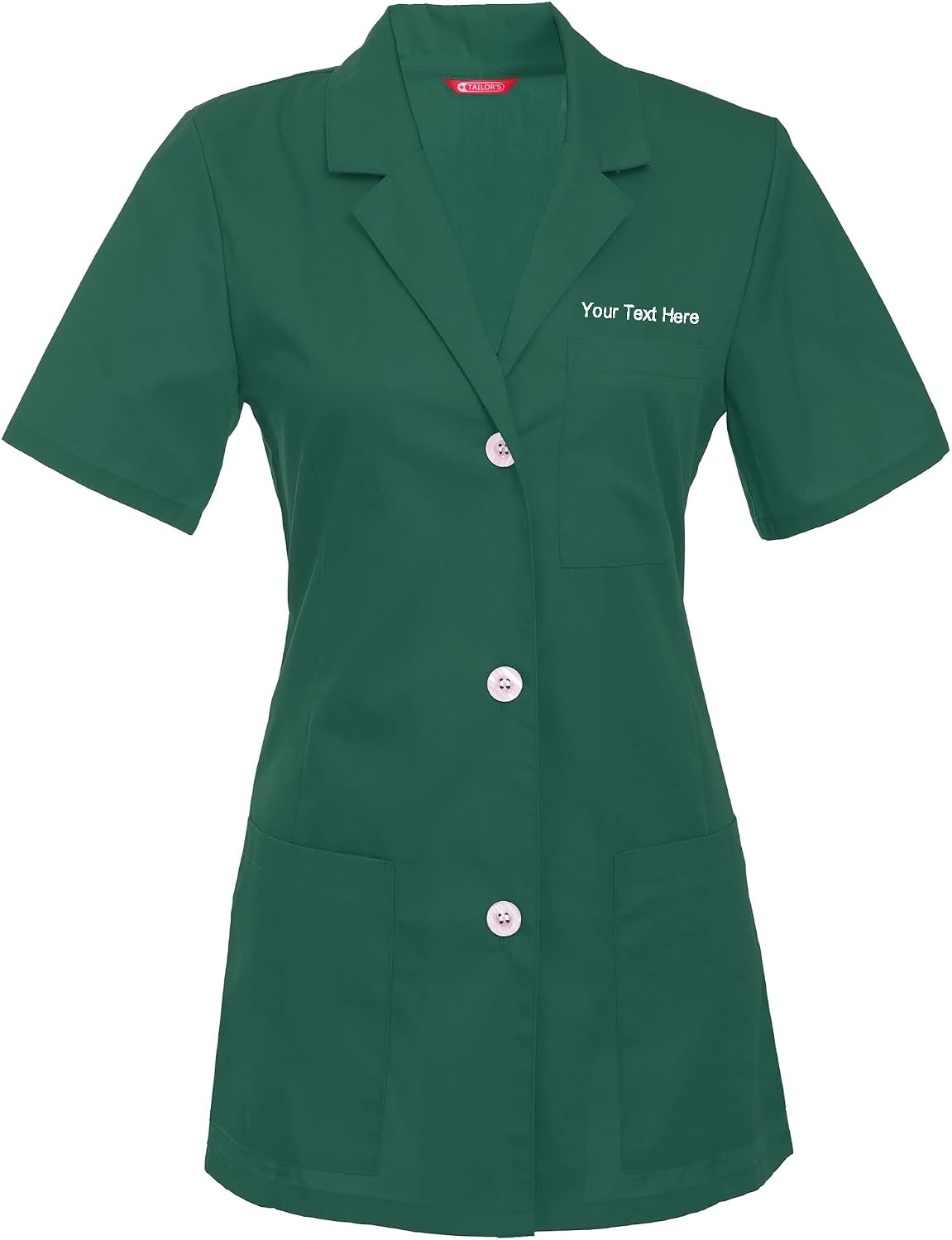 Women's Custom Personalized 29 Inch Consultation Short Sleeve Lab Coat