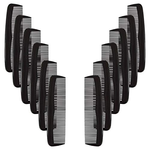 12 Pcs Black Pocket Hair Combs Set, Hair Combs for Women and Men, Fine Dressing Comb