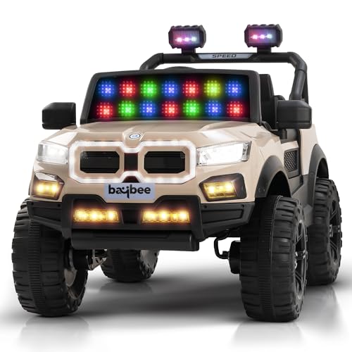 Image of Baybee Bumpy 4x4 Battery Operated Jeep for Kids, Ride on Toy Kid Car with RGB Windshield Light & Music | Baby Big Battery Cars | Electric Jeep Car for Kids to Drive 2 to 6 Years (Desert)