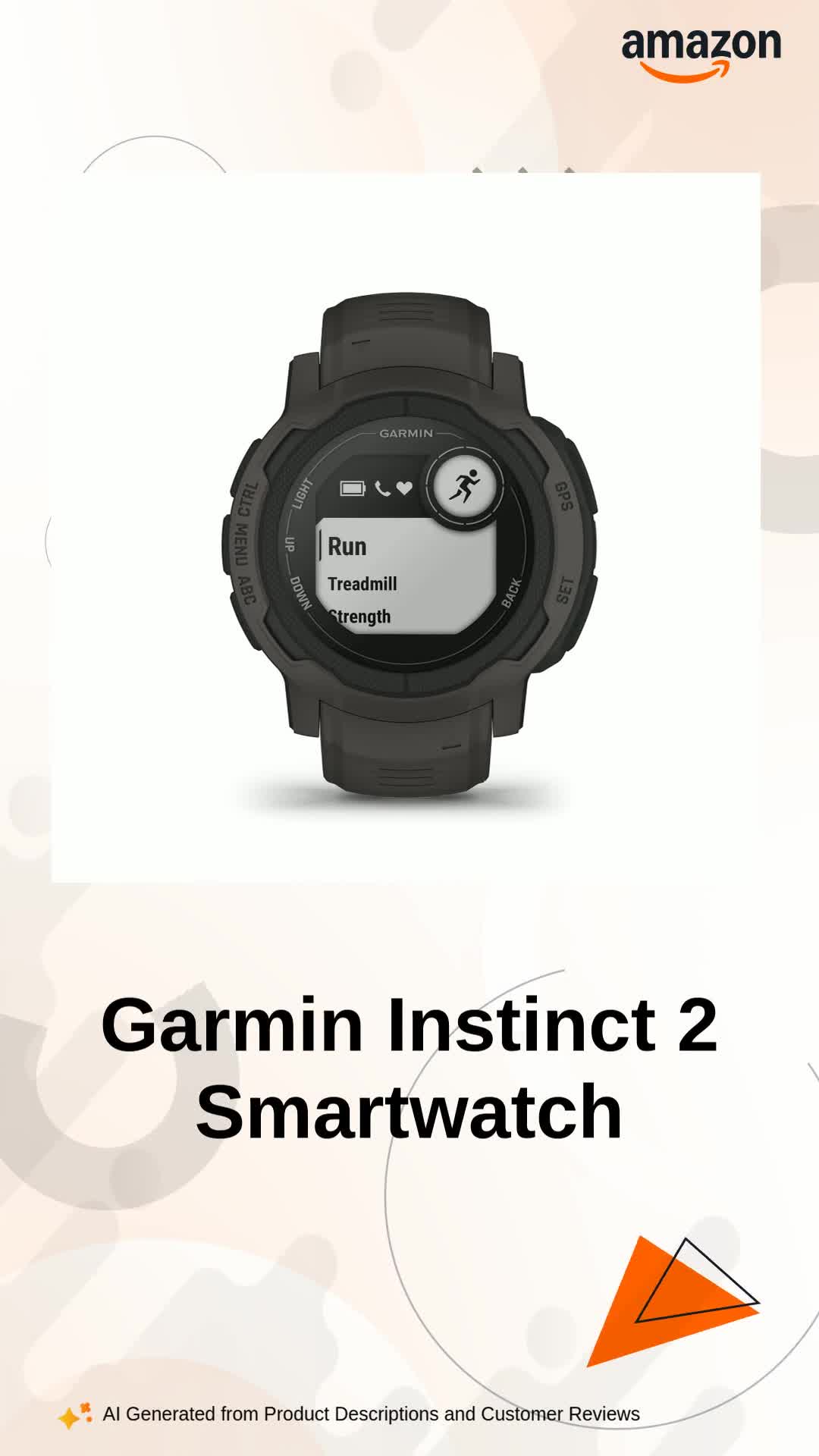 Garmin Instinct 2, Graphite Smartwatch, Built-in Sports Apps and