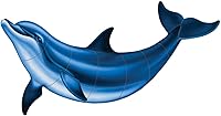 Vista 1 de Mosaico de porcelana para piscina Dolphin B Bottlenose (6" x 3")