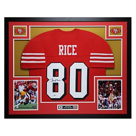 Jerry Rice Autographed Red Jersey - Beautifully Matted and Framed - Hand Signed By Jerry Rice and Certified Authentic by Beckett - Includes Certificate of Authenticity