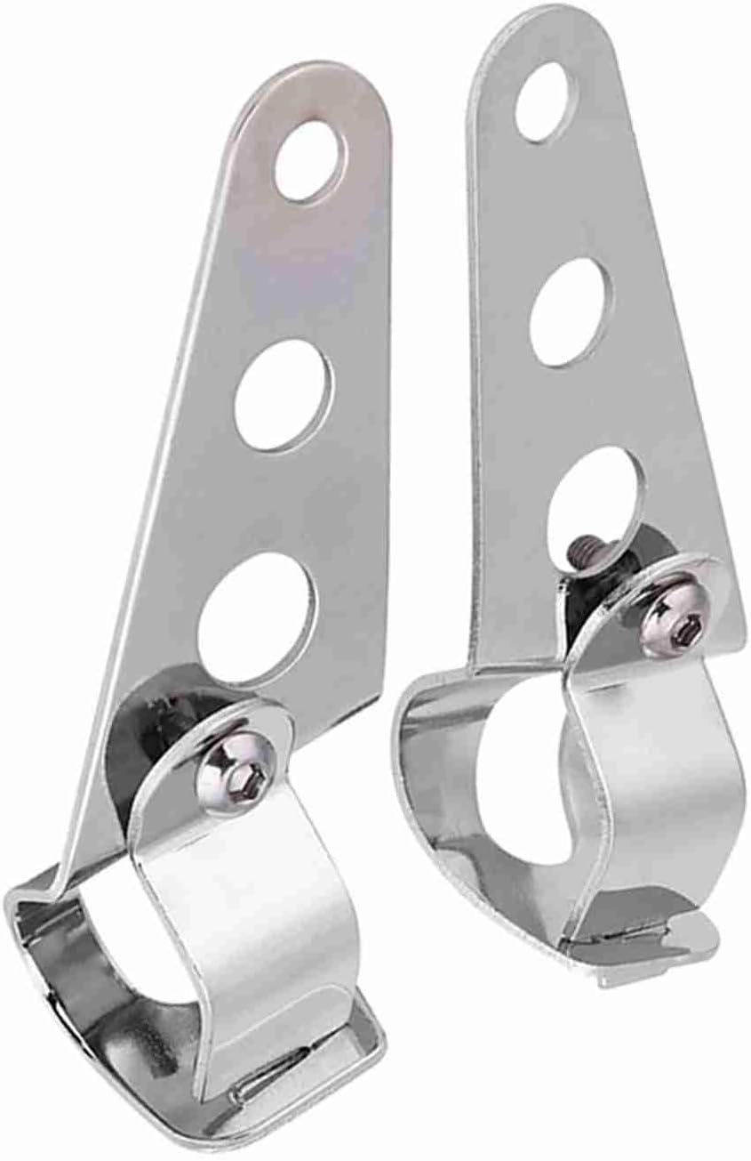 Srliya 2pcs Motorcycle Headlight Mount Brackets, Adjustable 22-32mm Fork Tubes with Stainless Steel Construction, for Triumph (Silver)