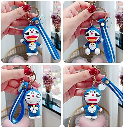 Amazon Co Jp ドラえもん キーホルダー ラバーリールキーホルダー ドラえもん Doraemon フェイス グッズ 人気 4枚セット 白い Blue ホーム キッチン