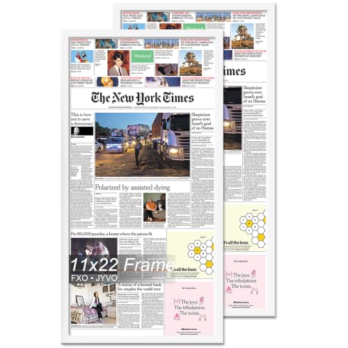 11x22 Newspaper Frame 2 PCS for News Paper Front Page&Display Picture White