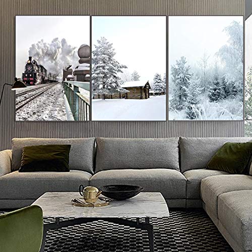 Toile murale Art peinture affiches et impressions décoration maison salon hiver neige