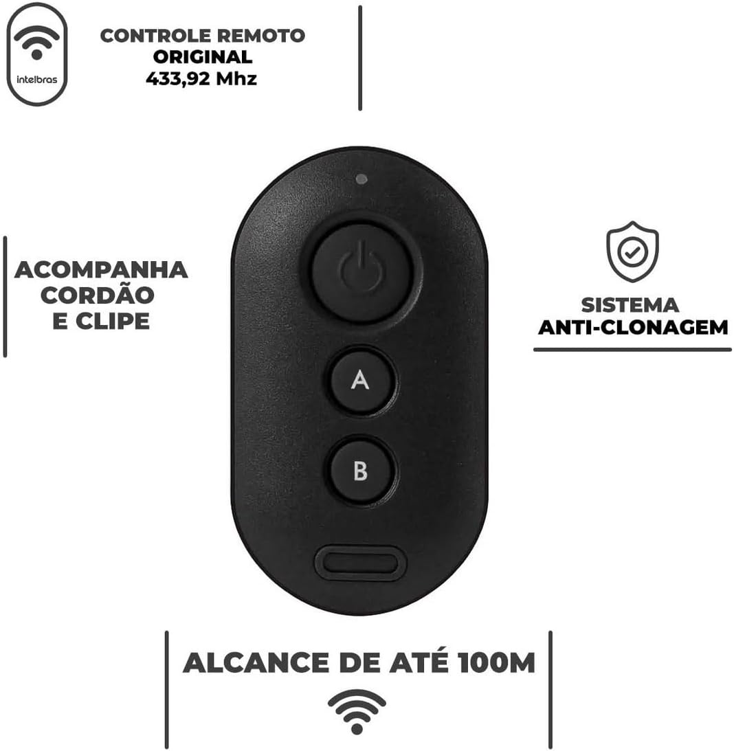 Controle Remoto Alarme E Portão XAC 4000 Smart Preto Intelbras.