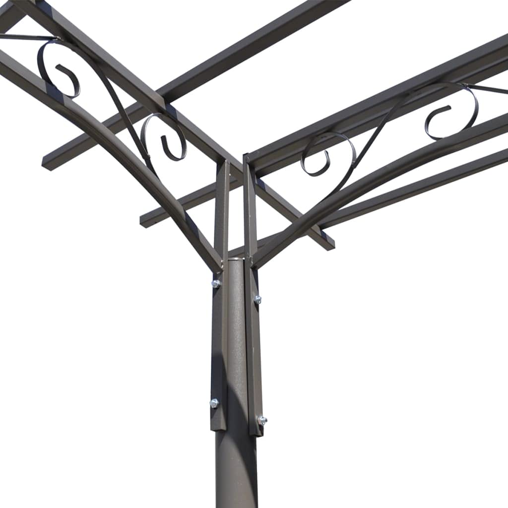 vidaXL Pérgola de Jardín Acero Marrón 215 cm Cenador Arco de Rosas Enredaderas