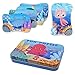 Puzzle de madera, juguete para niños de 3 años, puzle de madera, animales, niño y niña, regalo de cumpleaños, juego creativo y educativo, 5 diferentes niveles de dificultades: 4 a 12 piezas (acuático)