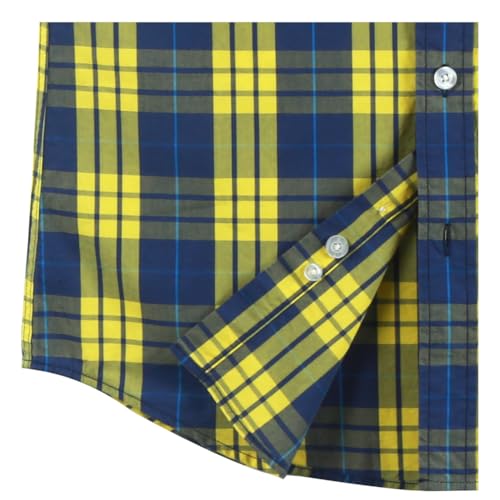 AVANZADA Men's Plaid Long Sleeve Button Down Slim Fit Shirts Dress Shirt4