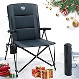 TIMBER RIDGE Sedia da Campeggio Pieghevole con Schienale Alto, XXL, Pieghevole, Seduta Larga, 55 cm, Imbottita, Portata 150 kg, con Tasca Laterale, Borsa da Campeggio, Giardino, Balcone