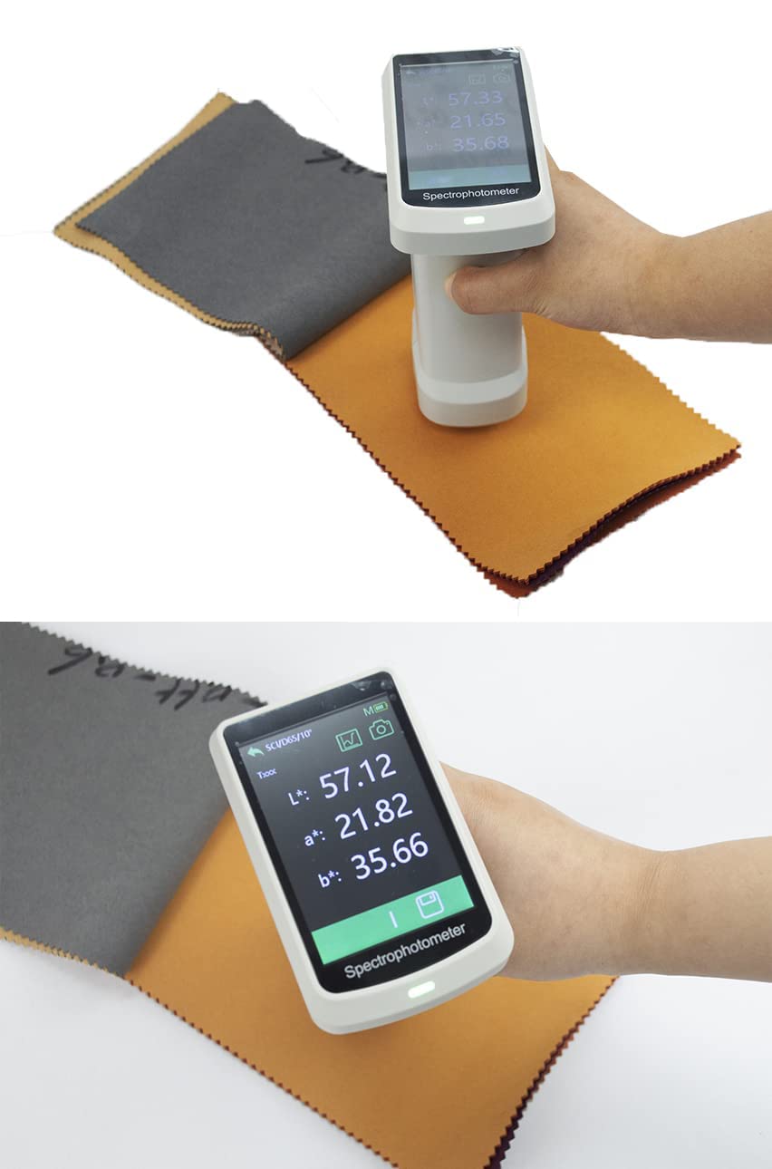 Digital Spectrophotometer Paint Coating Printing Textile Spectal Colorimeters Color Difference Meter Spectrometer with Measuring Aperture Φ8mm Auto Calibration Storage 10000 Data USB Interface