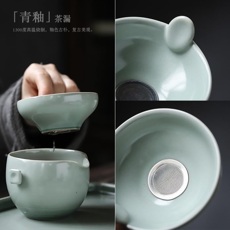 Ecqizer Ceramic Strainer Tea Strainer Kung Fu Tea Set Accessories Stainless Steel Tea Strainer Tea Strainer Tea Strainer