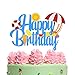 Beach Happy Birthday Cake Topper,Summer Pool Beach Birthday Cake Decor,Hawaiian Luau Bday Party Decoration Supplies,Tropical Party Decor