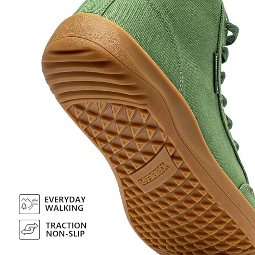 HOBIBEAR Womens Barefoot Shoes | Wide Toe Box | High Top Canvas | Comfortable Trail Running Sneaker3
