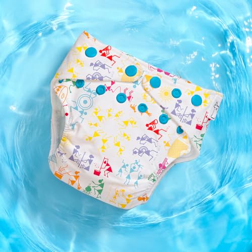 Image of SuperBottoms Swimming Diapers for Babies & Toddlers - Reusable & Adjustable Swim Diapers - Washable Cloth Diapers - Skin Friendly Fabric - Easy to Clean - Fits 3M - 3Y