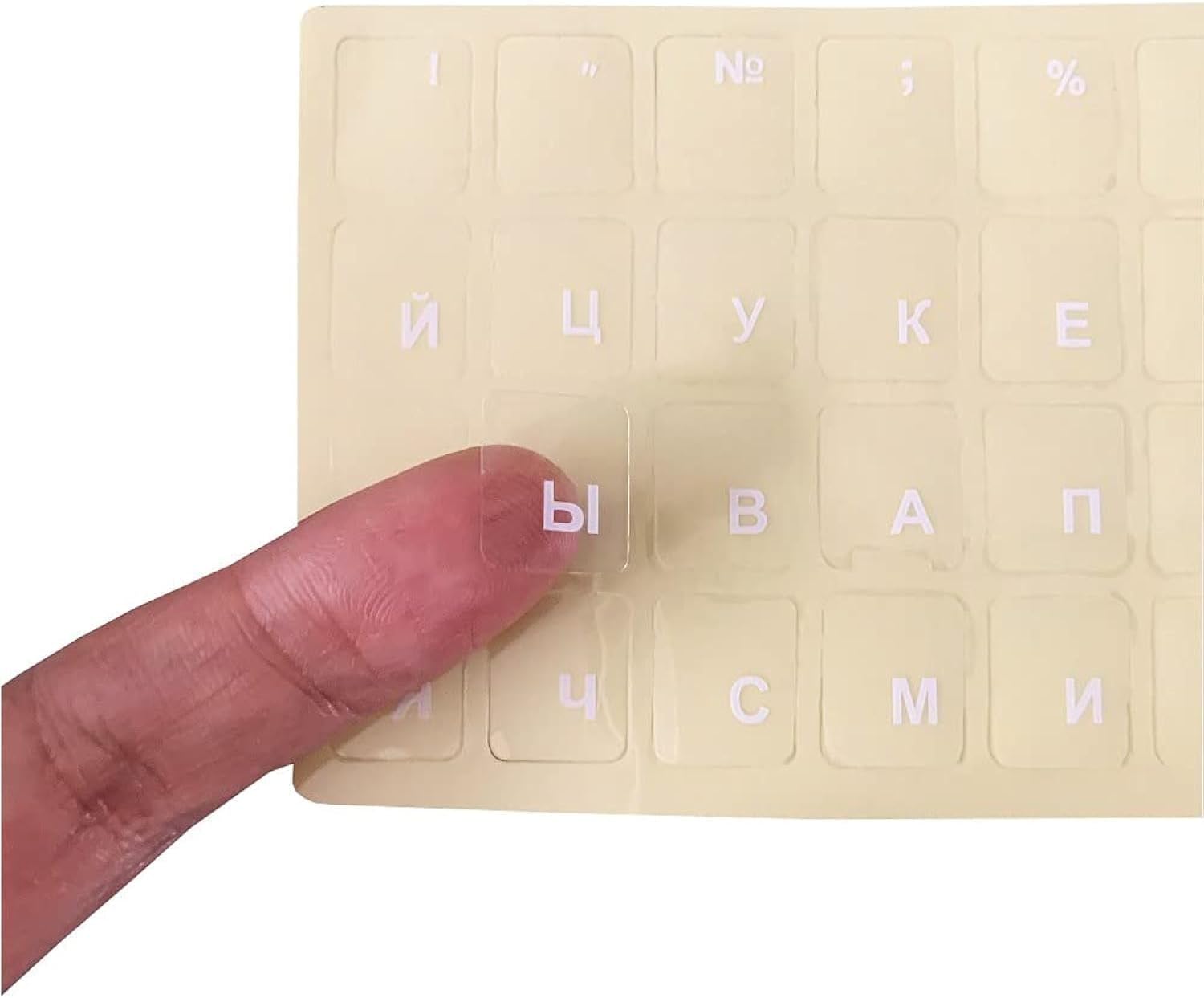 Russian Keyboard Stickers Transparent Background White Letters for PC Computer Laptop Keyboards (White Alphabet)