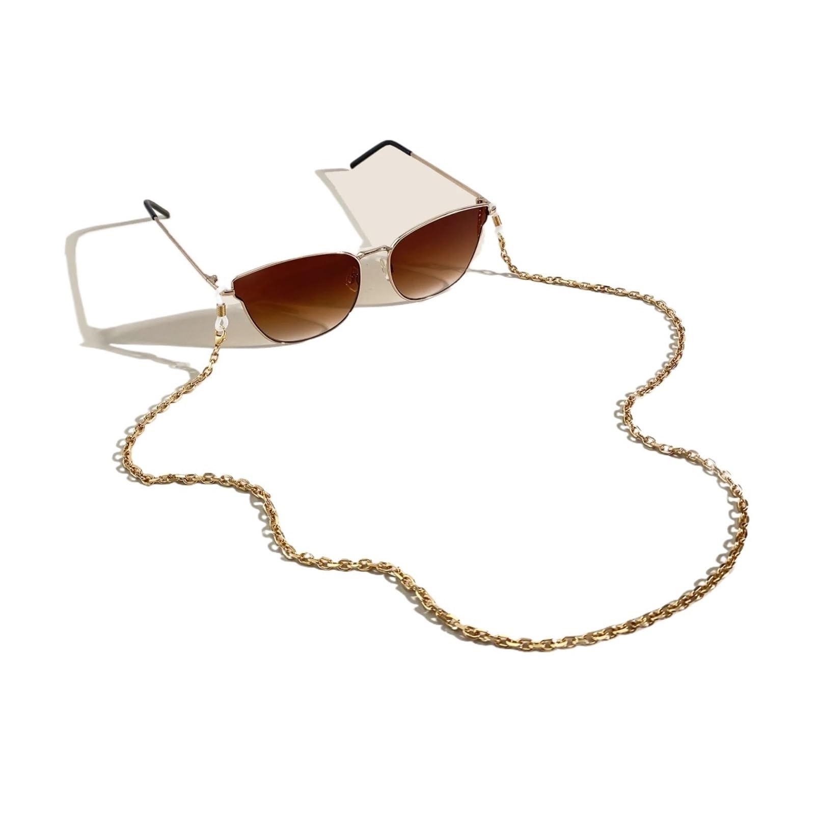 Lot de 8 chaînes de lunettes de soleil texturées en métal antidérapant pour lunettes de soleil