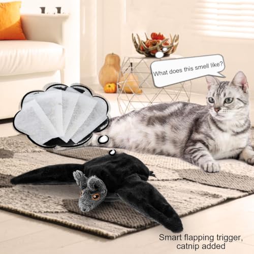 Juguete interactivo para gatos en días de lluvia con modos de vuelo y sonidos reales 5
