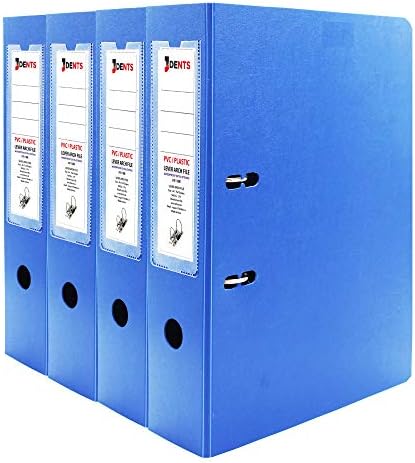 JDENTS Plastic Lever Arch Binder Box File (Blue, Pack of 4) for Legal ...