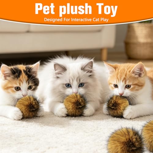 5PCS Cat Toy Faux Rabbit Fur Ball,Soft Fluffy Faux Fur Cat Balls, Perfect for Indoor Cats to Chase and Have Fun,Chase, Pounce & Exercise, and Enhancing Bonding - Image 4