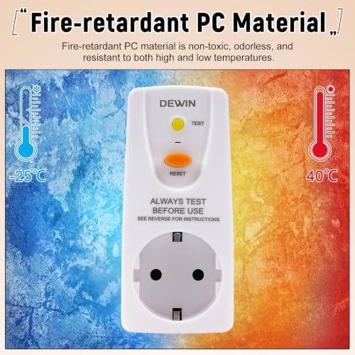 Miniatura 6 de Interruptor Diferencial Enchufe 10ma, Paquete De 2 Interruptor De Corriente Residual Antifugas Y Choques Eléctricos, Toma De Corriente De Seguridad Con Protección Gfci, 230v 16a