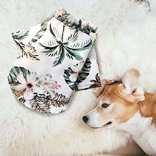 Hundehemd Haustierkleidung Kokosnuss-Hawaiihemd Atmungsaktives modisches Welpenkostüm für kleine Hunde Katzen, Hawaiianische Hundeshirts Haustier Sommer Strand Shirts T-Shirts Kleidung (White, XS)