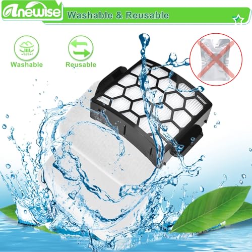 Image of Filter Replacement for Shark UV900 UV950 Pet Performance Lift-Away DuoClean PowerFins Upright Vacuum, 2 HEPA +4 Foam Felt Filters+4 Odor Neutralizer Cartridges, Part #XFFK602UKT, XHF320
