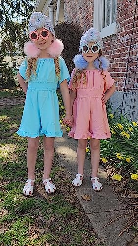 Arshiner Little Girls Short Sleeve Relax Fit Jumpsuit Ruffle Smocked Soft Solid Color Off Shoulder Romper Jumpsuit Shorts #TOP2