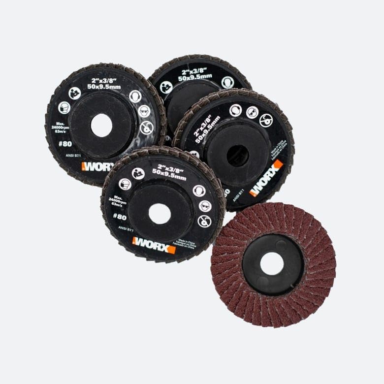 Worx 2" Flap Sanding Wheels for WX741L MakerX Grinder, 80 grit
