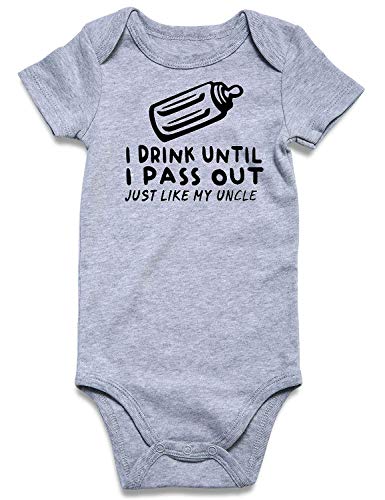 Baby Shower Bodysuit Onsie From Uncle Funny Newborn Boys Girls Clothes Layette Set 0-3 Months I Drink Until I Pass Out Like My Uncle