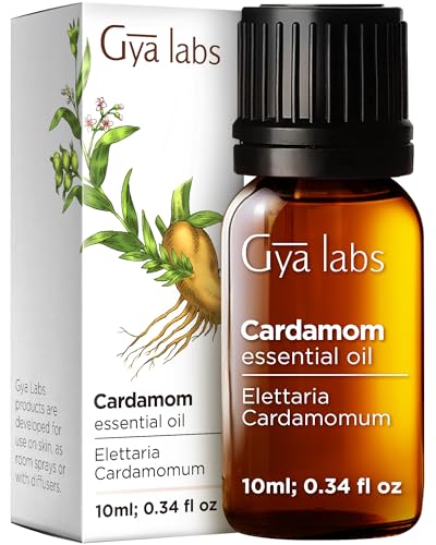 Gya Labs Cardamom Essential Oil - 0.34 Fl Oz - for Hair, Skin, Diffuser, Aromatherapy & DIY Candle Making Scent
