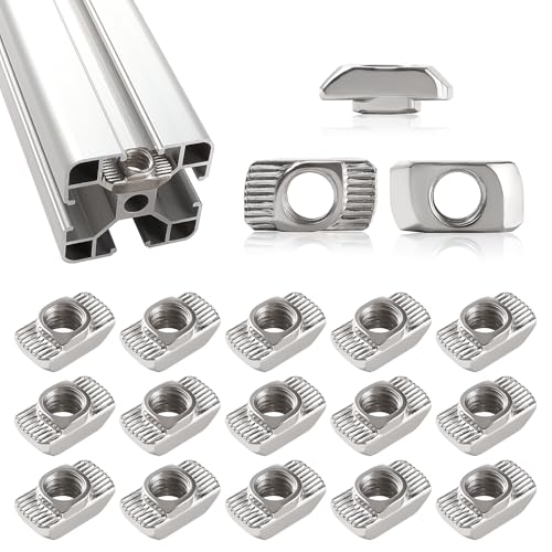 Lyeteung 15 PCS 40 Series M8 T Nut, Hammer Head Nut, Hammer Head Drop In T Slot Nuts, for 4040 4080 8080 Aluminum Extrusion Profile