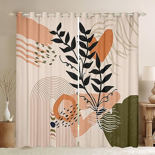 Cortinas de hojas tropicales con ojales superiores para decoración de dormitorios 2