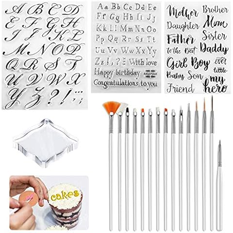 MOSNOW 19 Pcs Alphabet Cake Stamp Set Cover