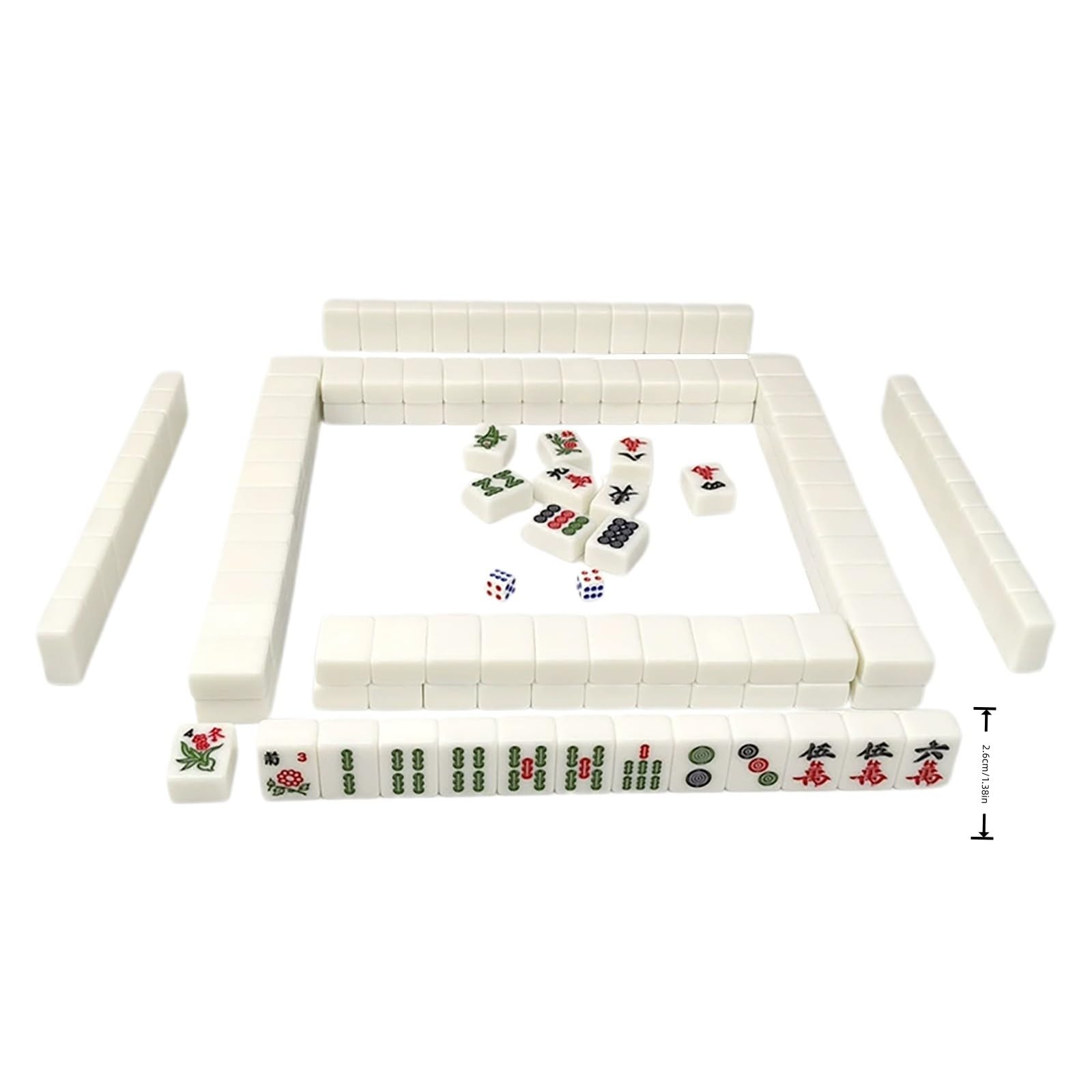 Lernspielzeug Klassisches Mahjong mit vollständigen Spielsteinen ideal für den Spieleabend mit der Familie und zur Förderung der Fähigkeiten. Spielzeug-88