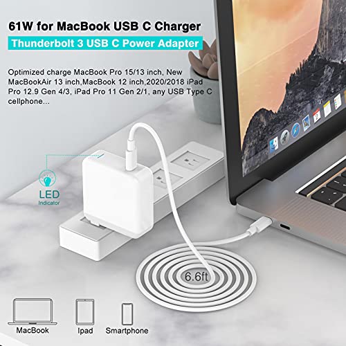 SZPOWER-61W-USB-C-Charger-Power-Adapter-for-MacBook-Pro-13-14-15-16-inch-2022-2020-2019-2018-New-MacBook-Air-13-inch-Thunderbolt-3-Laptop-Power-Supply-Type-C-LED66ft-USB-C-to-C-Cable